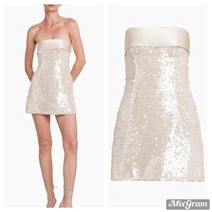Philosophy di Lorenzo Serafini Sequin Strapless Minidress